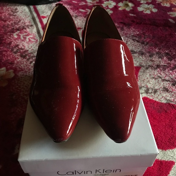 calvin klein patent leather flats
